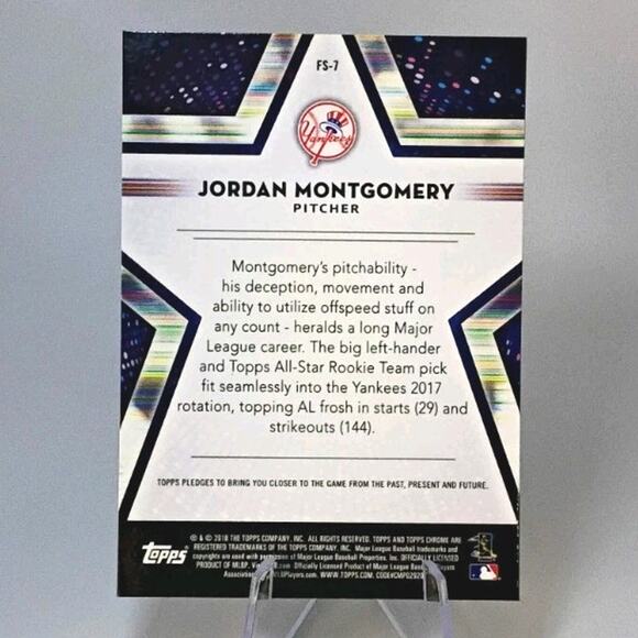 2018 Topps Chrome Future Stars REFRACTOR - Jordan Montgomery New York #FS-7 - Picture 6 of 6